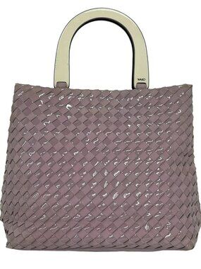 WAKO Light Purple Suede Patent Leather Handbag